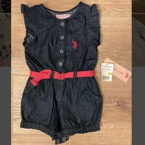 New with tags baby girl US polo romper